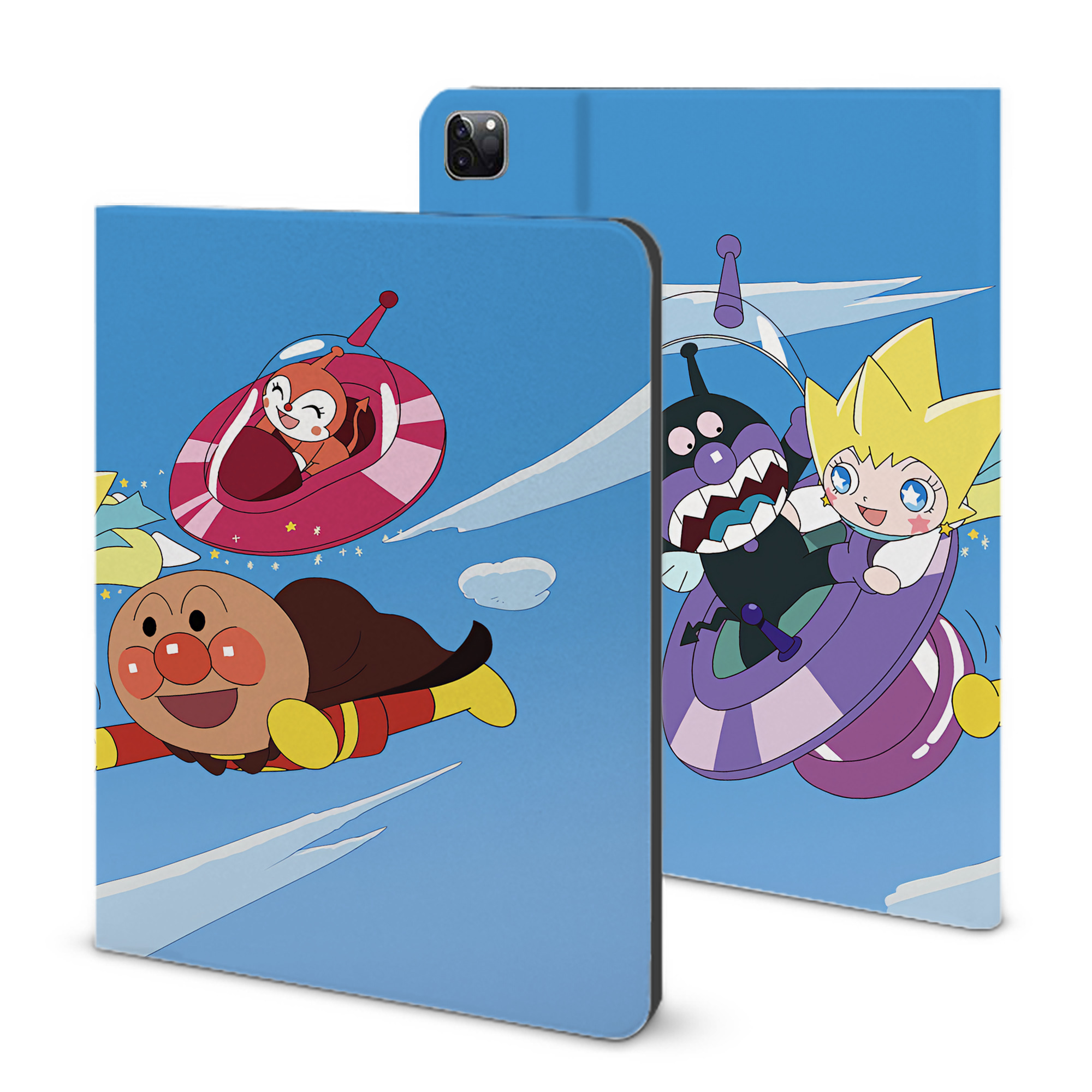 （画像用） アンパンマン Anpanman IPad ケース ブック型 PUレザー TPU 耐衝撃 軽量 薄型 ペン収納なし 全面保護 IPad 各モデル対応